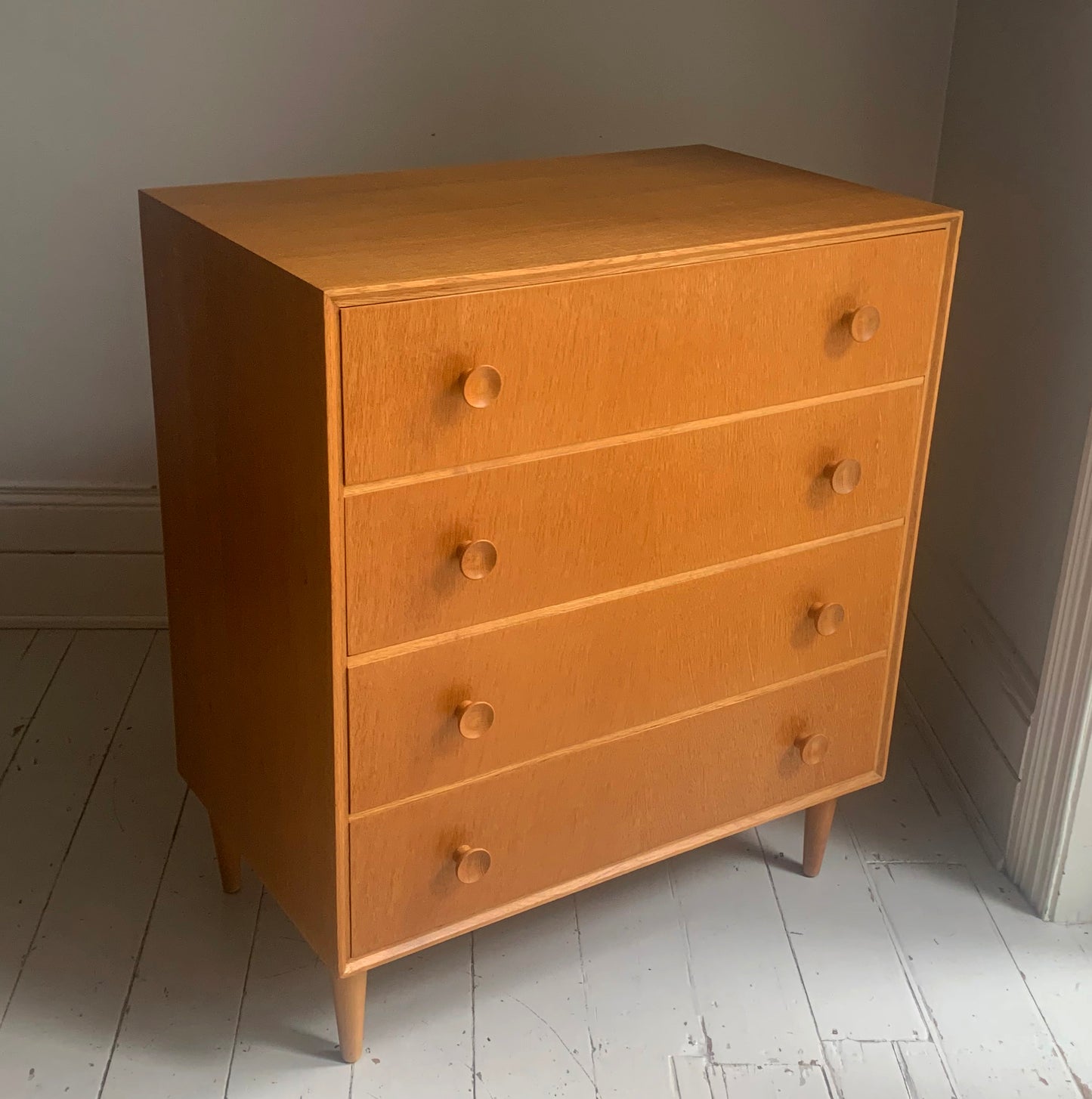 Mid Century Teak Four Drawer Chest of Drawers by Meredew Furniture