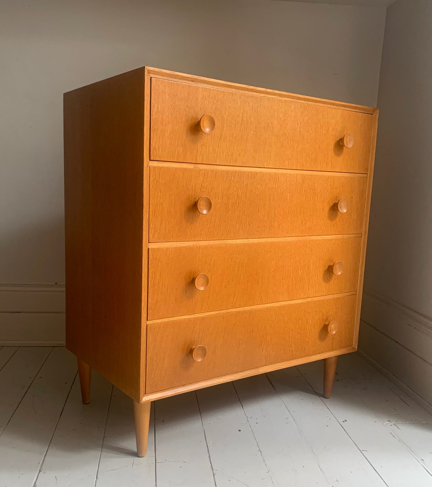 Mid Century Teak Four Drawer Chest of Drawers by Meredew Furniture