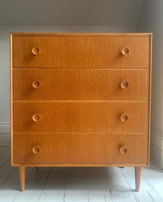 Mid Century Teak Four Drawer Chest of Drawers by Meredew Furniture
