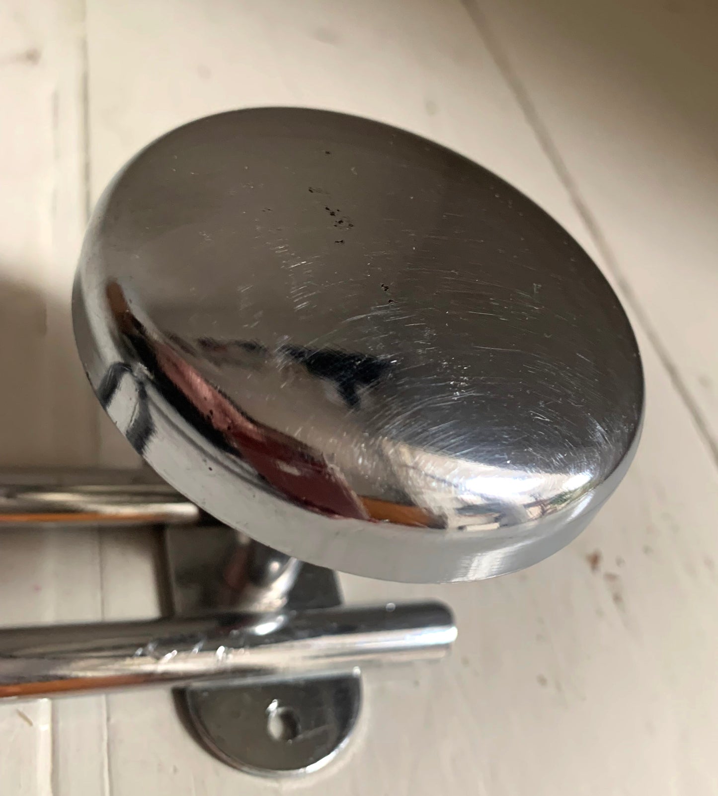 French Wall Mounted Mid Century Modern Aluminium Coat Rack with Three Hooks