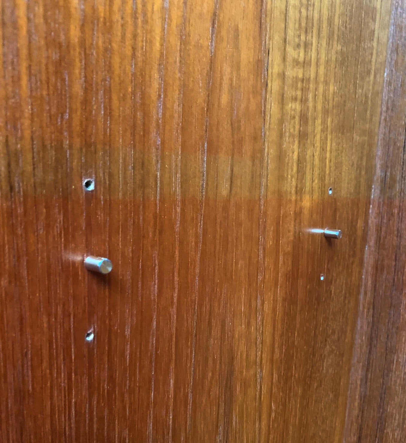 Vintage Mid Century Modern Teak Veneer Tall Bookcase with Six Shelves