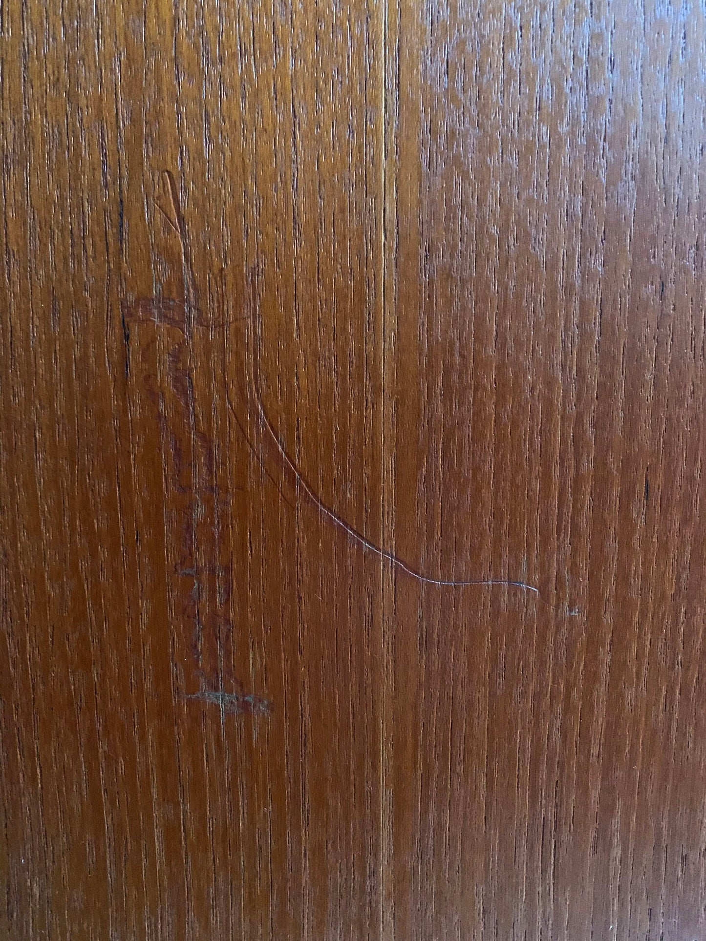 Vintage Mid Century Modern Teak Veneer Tall Bookcase with Six Shelves