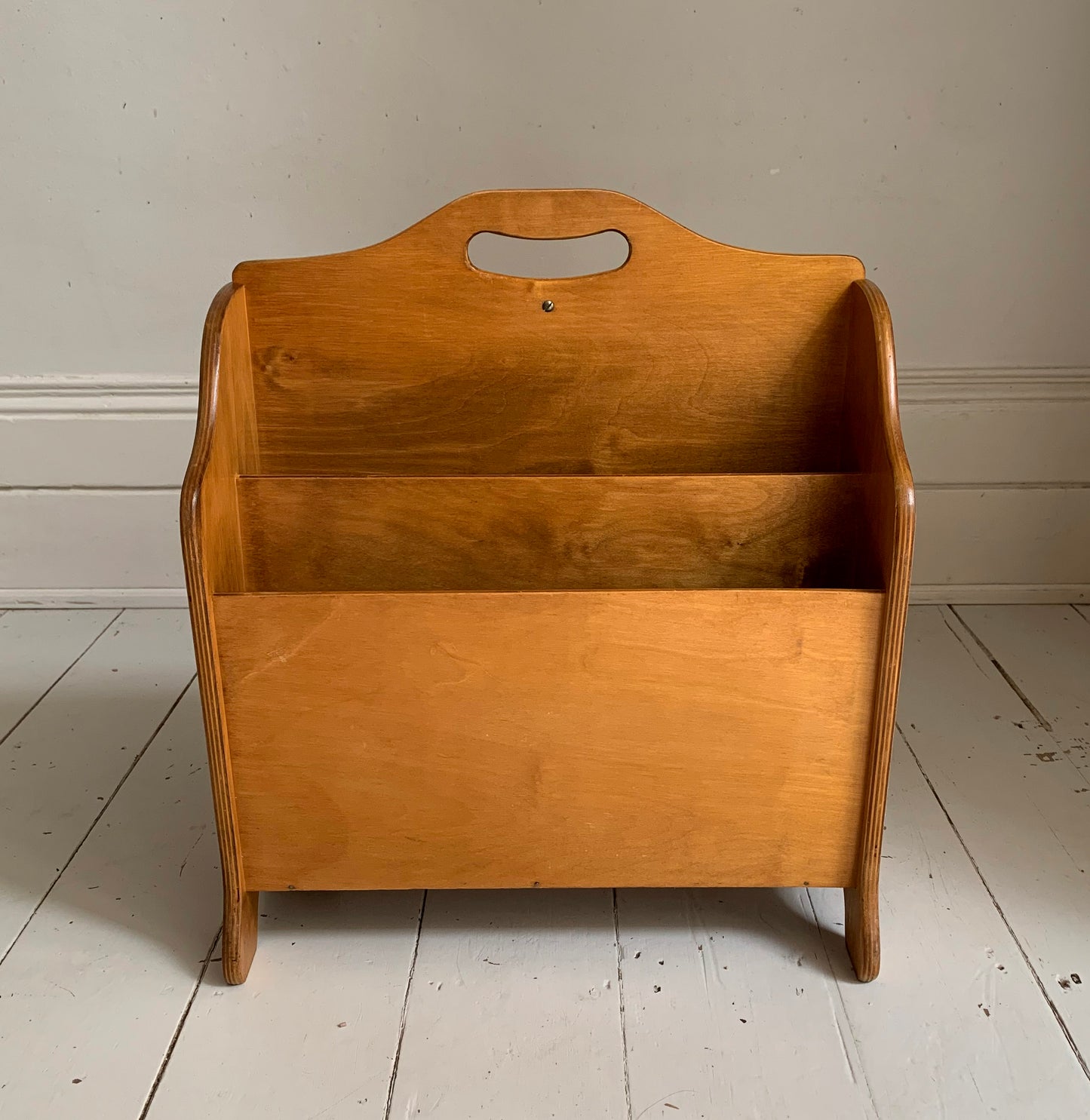 Mid Century Plywood Magazine Rack / Folding Side Table by Haxyes