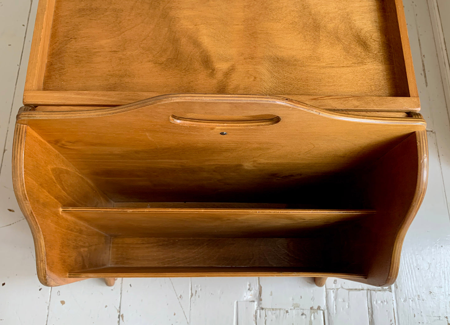 Mid Century Plywood Magazine Rack / Folding Side Table by Haxyes