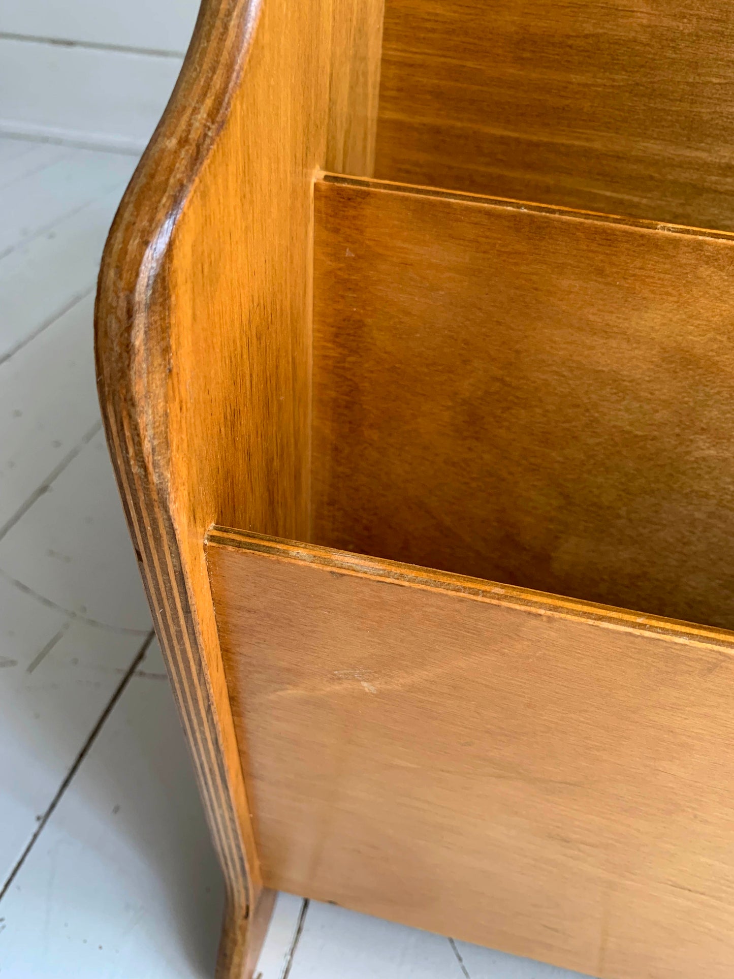 Mid Century Plywood Magazine Rack / Folding Side Table by Haxyes