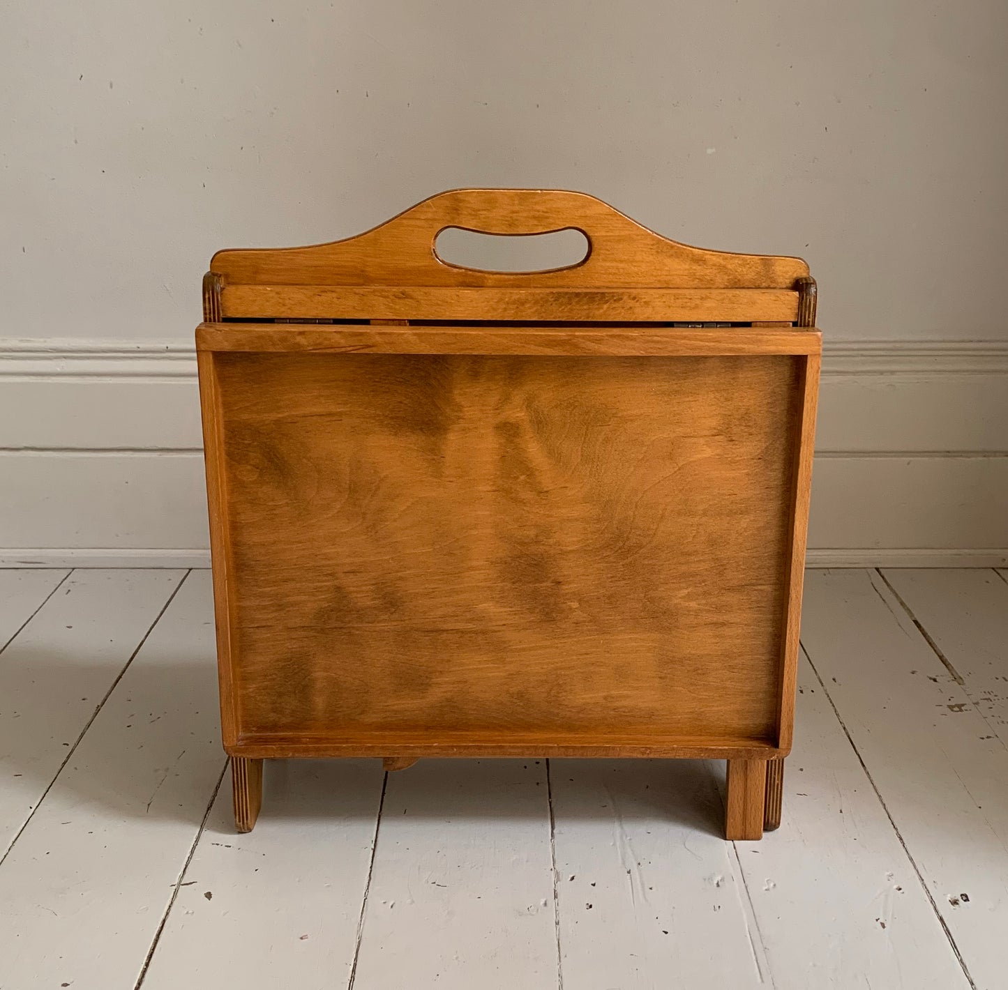 Mid Century Plywood Magazine Rack / Folding Side Table by Haxyes
