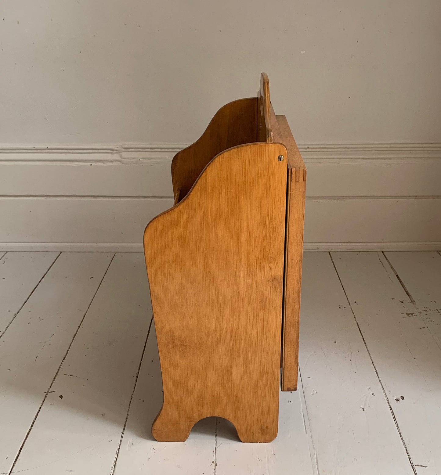 Mid Century Plywood Magazine Rack / Folding Side Table by Haxyes