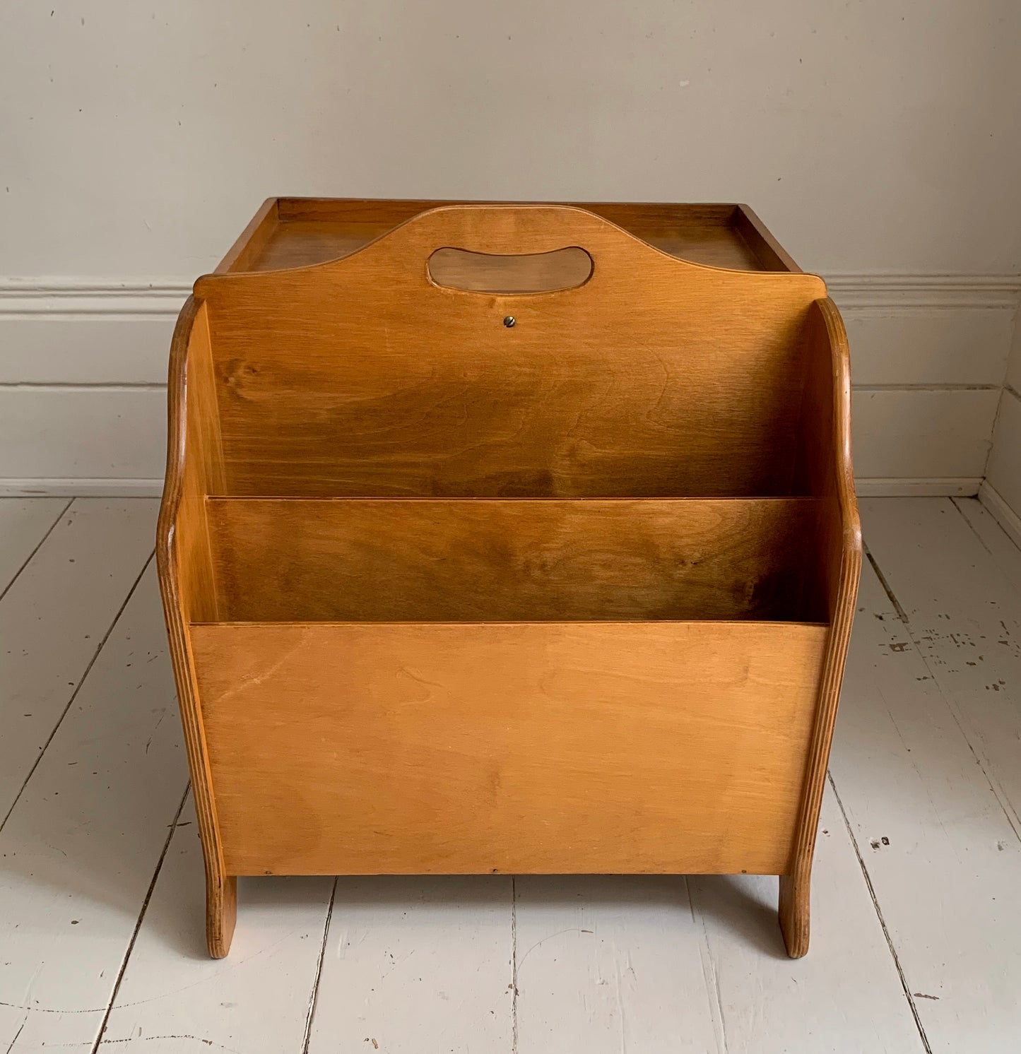 Mid Century Plywood Magazine Rack / Folding Side Table by Haxyes