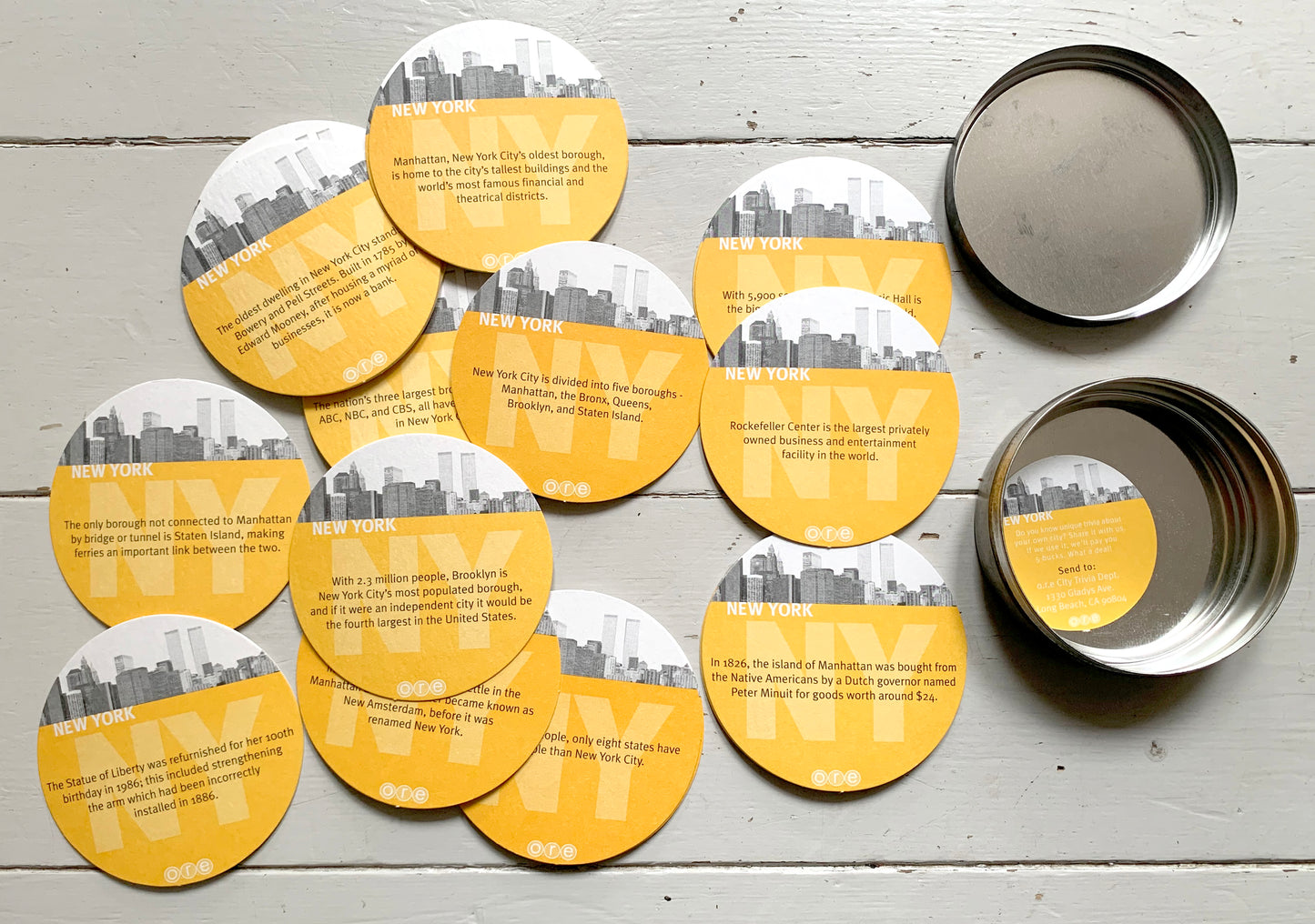 Vintage New York Set of 24 Facts & Trivia Cardboard Coasters