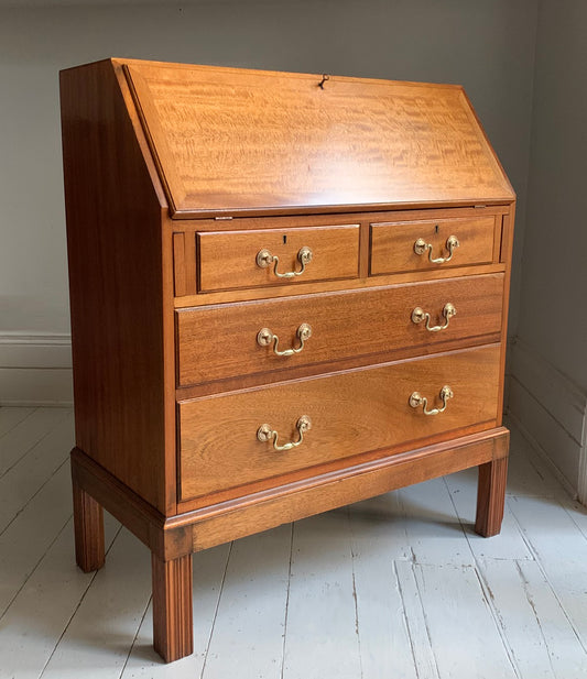 Stunning Mid Century Oak Bureau / Writing Desk, Brass Handles, Possibly MoD