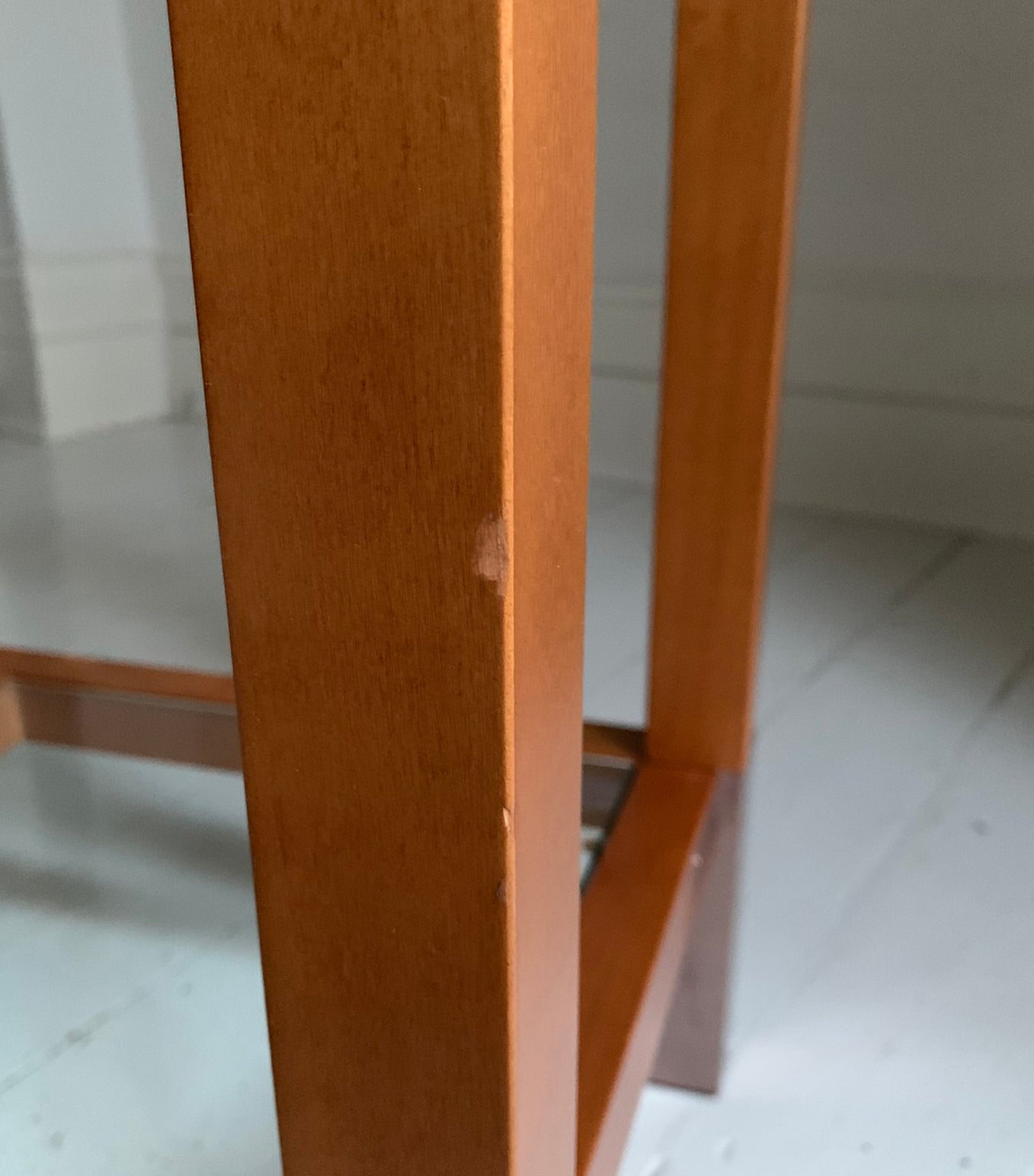 Stunning Vintage Pierre Vandel Paris Glass, Mahogany & Copper Console Hall Table