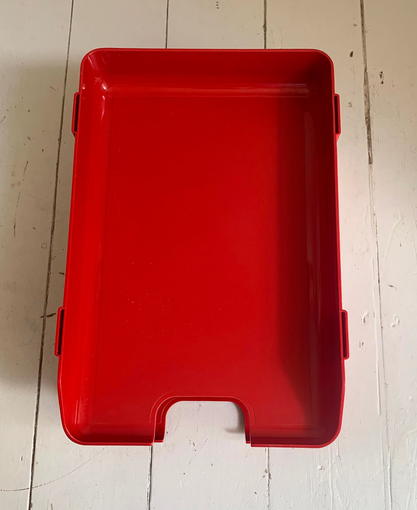 Vintage Red Plastic Stacking Letter Tray by Twinlock, A4+ Size