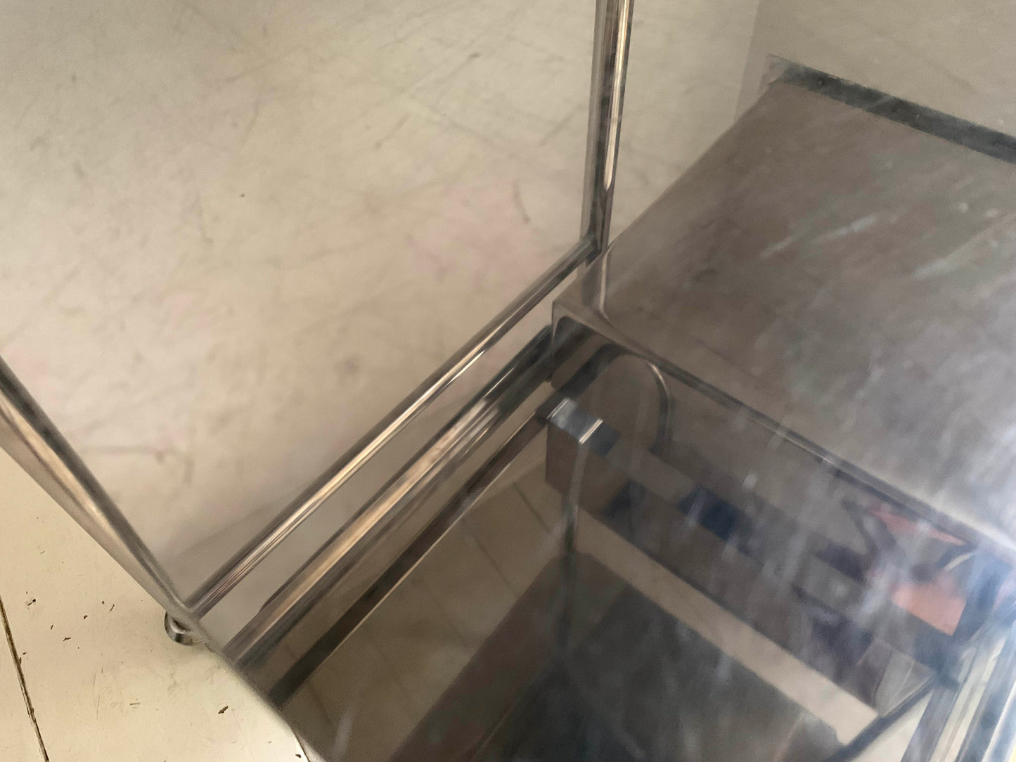 Vintage Stainless Steel / Chrome Medical / Drinks Trolley / Cabinet On Castors