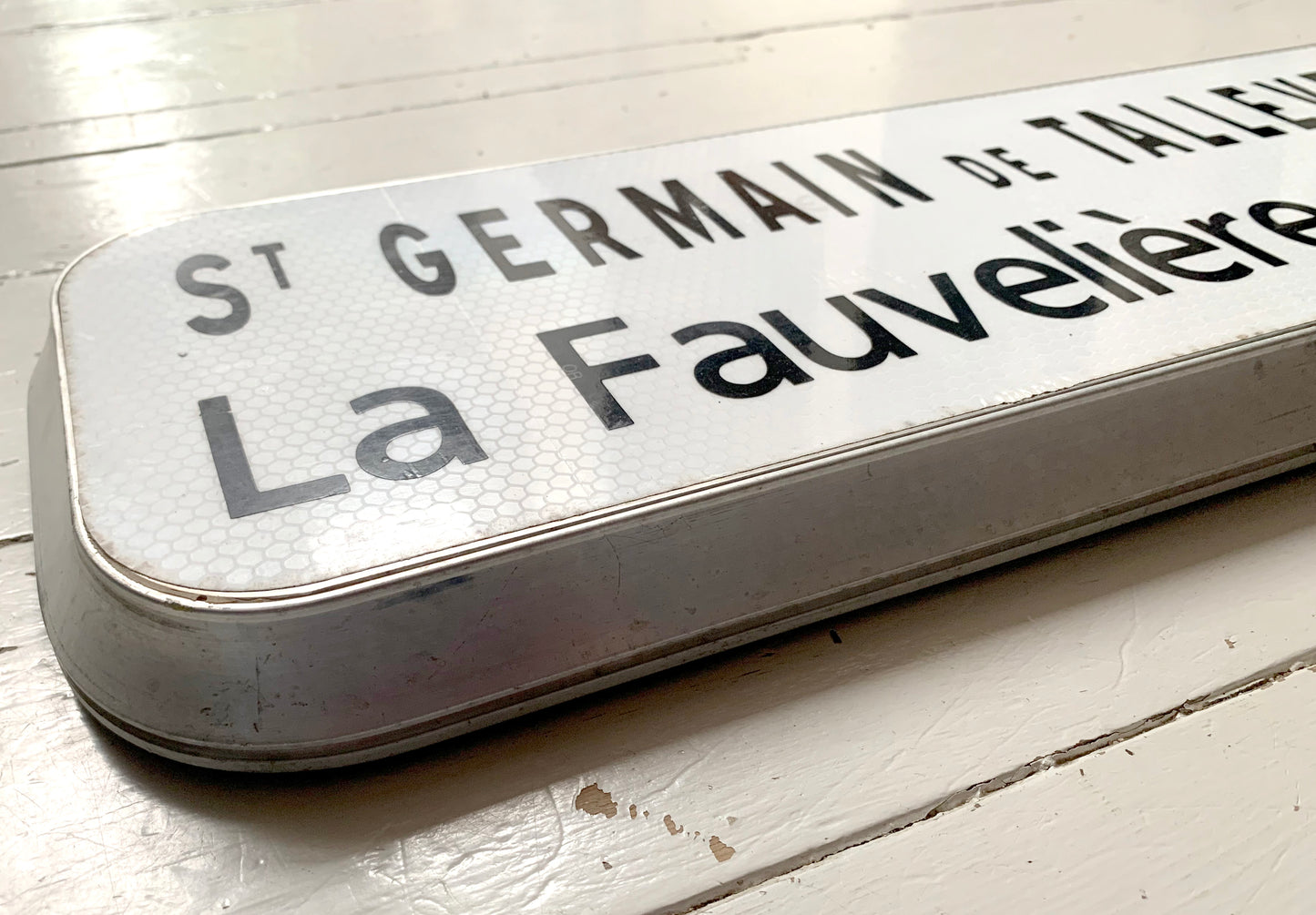Genuine French Street Sign; St Germain De Tallevede La Fauveliere Rondel