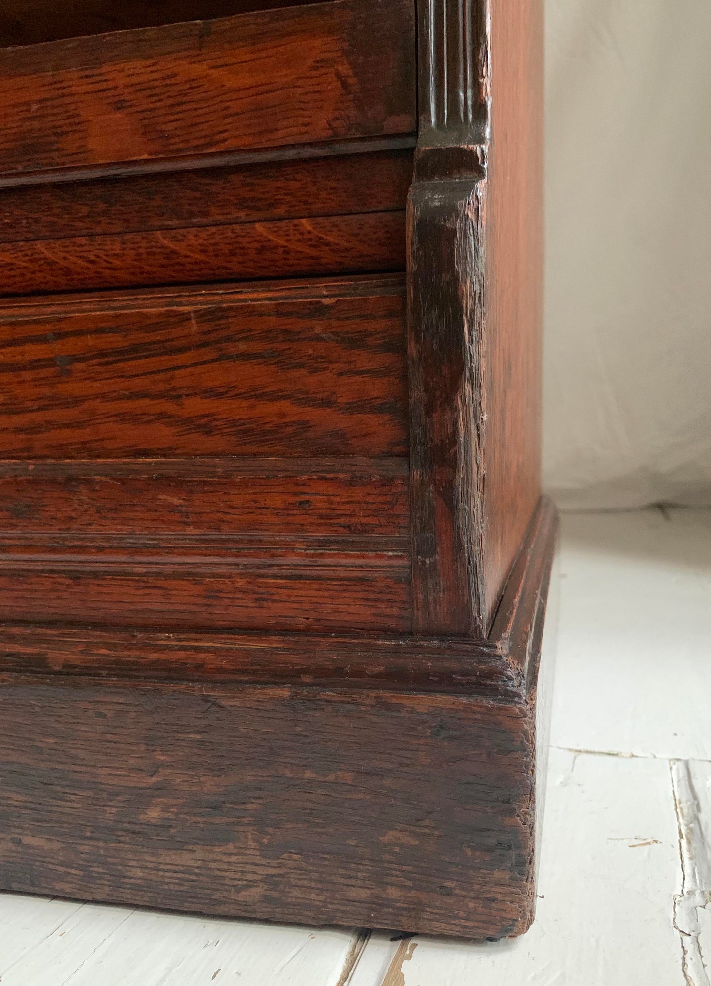 Vintage Oak Tambour Free Standing Filing Cabinet