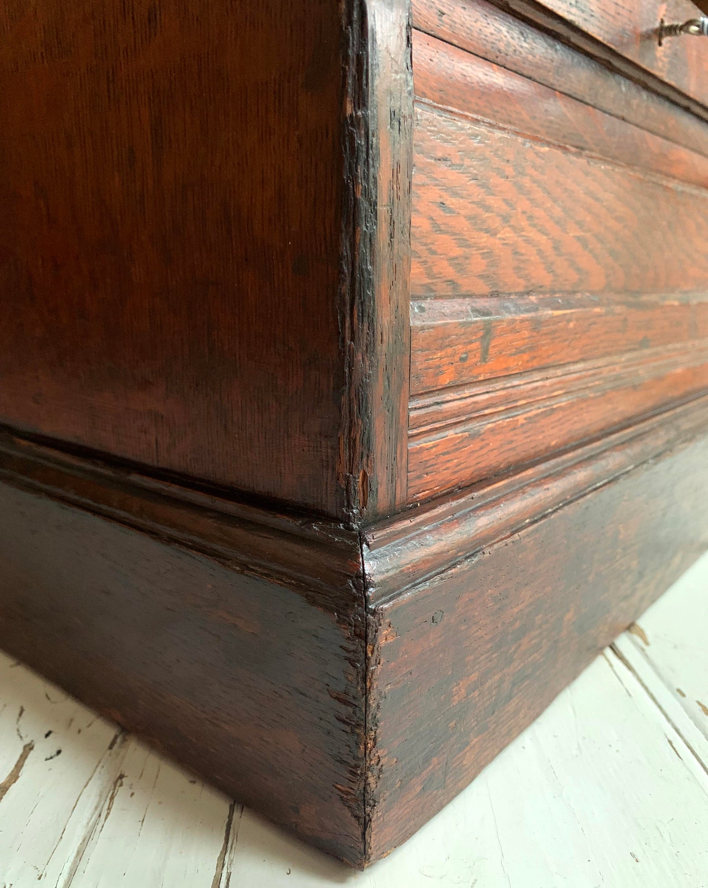 Vintage Oak Tambour Free Standing Filing Cabinet