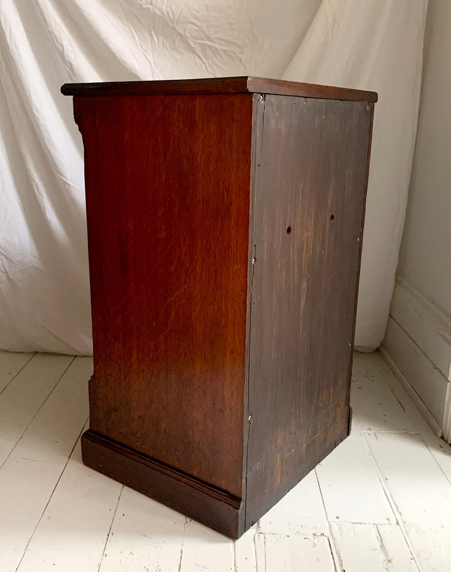 Vintage Oak Tambour Free Standing Filing Cabinet