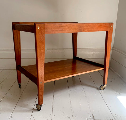 Vintage Teak Drinks Trolley / Bar Cart, Stewart Griffiths Furniture, Two Shelves