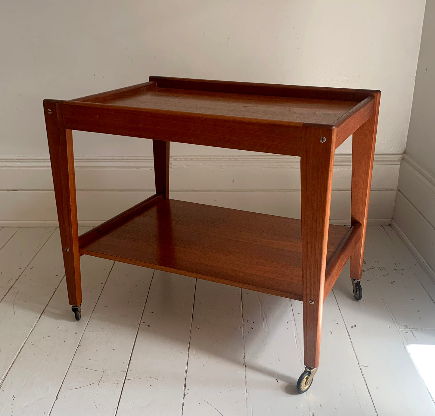 Vintage Teak Drinks Trolley / Bar Cart, Stewart Griffiths Furniture, Two Shelves