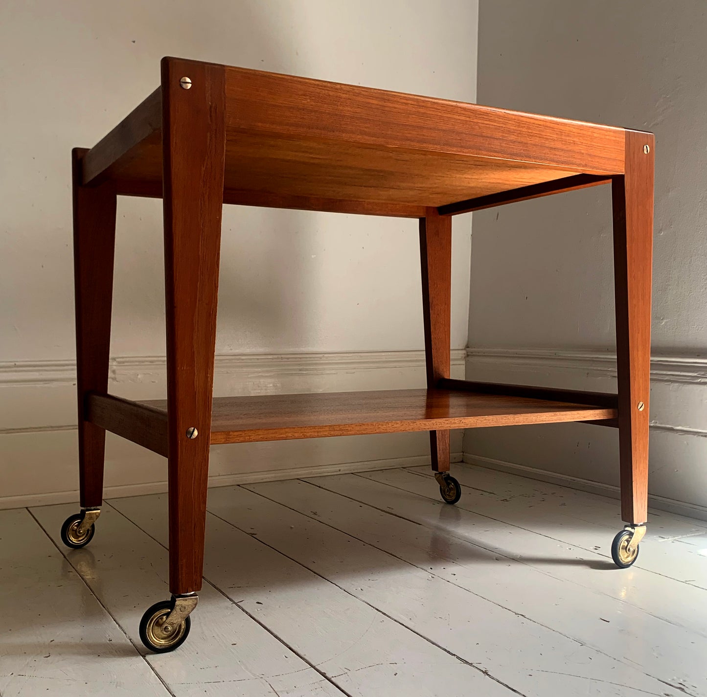 Vintage Teak Drinks Trolley / Bar Cart, Stewart Griffiths Furniture, Two Shelves