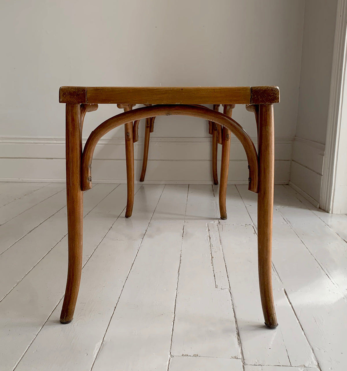 Stunning Vintage Two Meter Long Rattan & Bentwood Hallway Bench / Window Seat