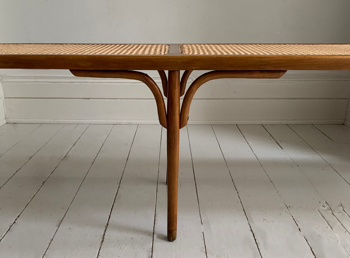 Stunning Vintage Two Meter Long Rattan & Bentwood Hallway Bench / Window Seat