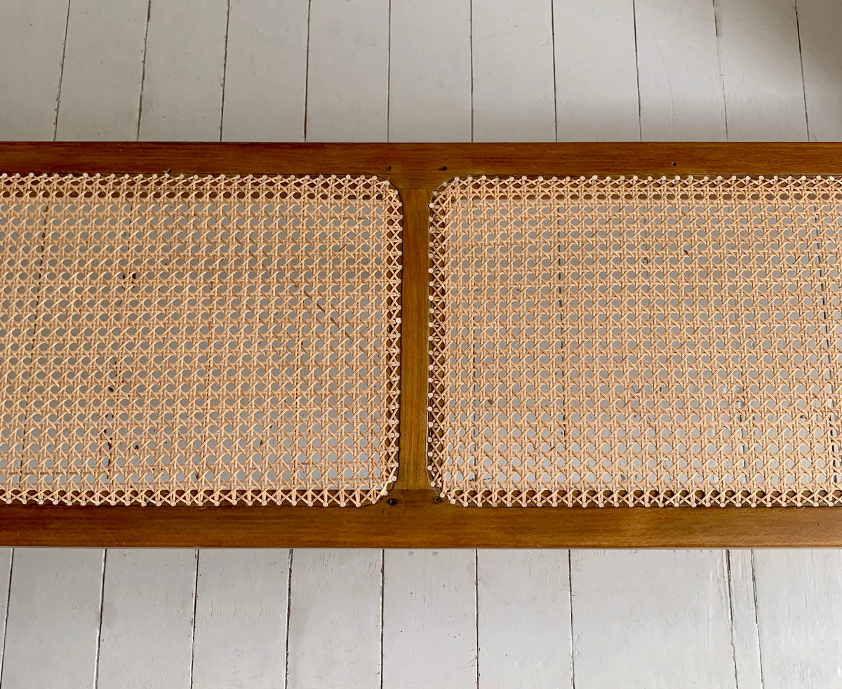 Stunning Vintage Two Meter Long Rattan & Bentwood Hallway Bench / Window Seat