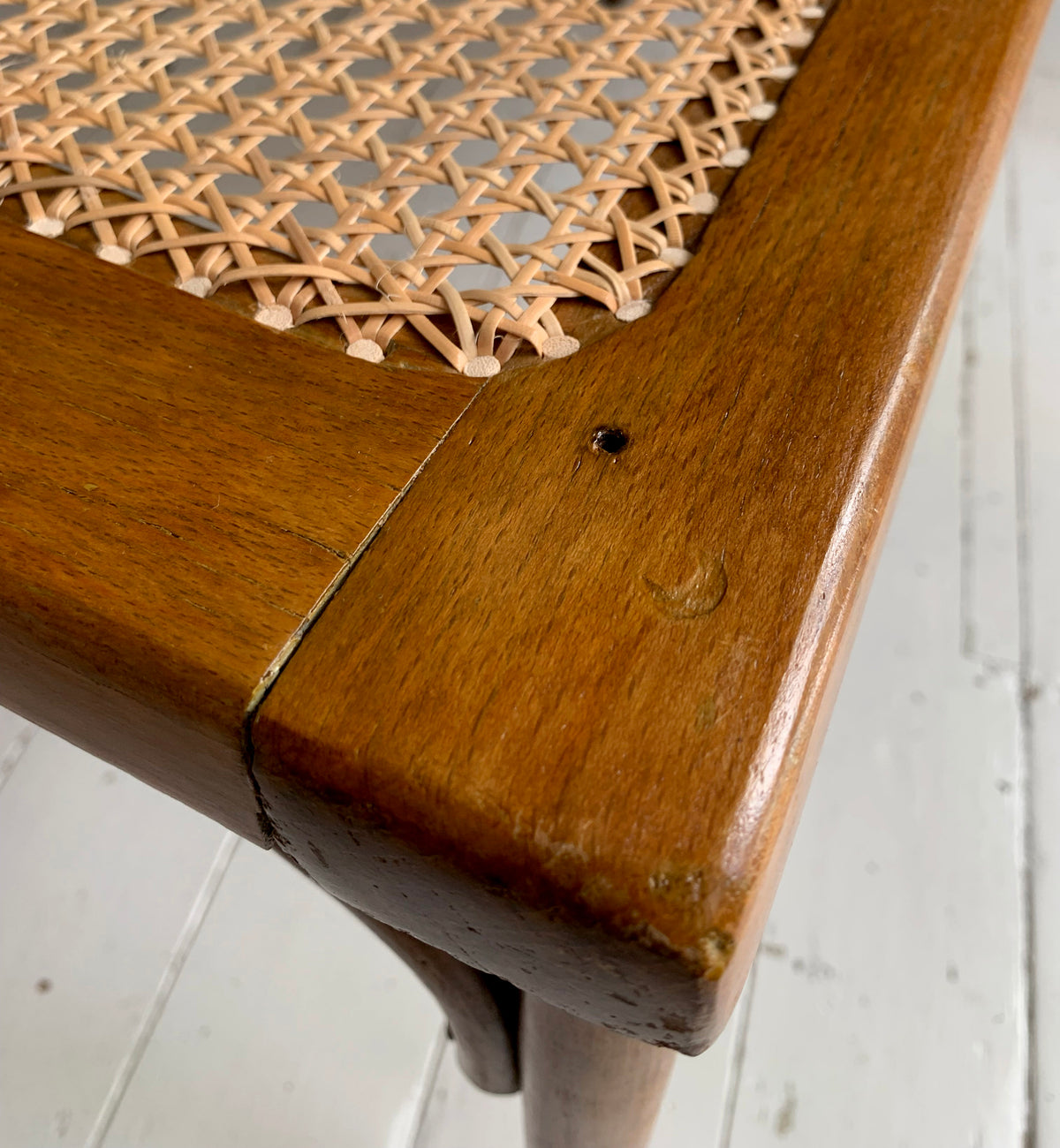 Stunning Vintage Two Meter Long Rattan & Bentwood Hallway Bench / Window Seat