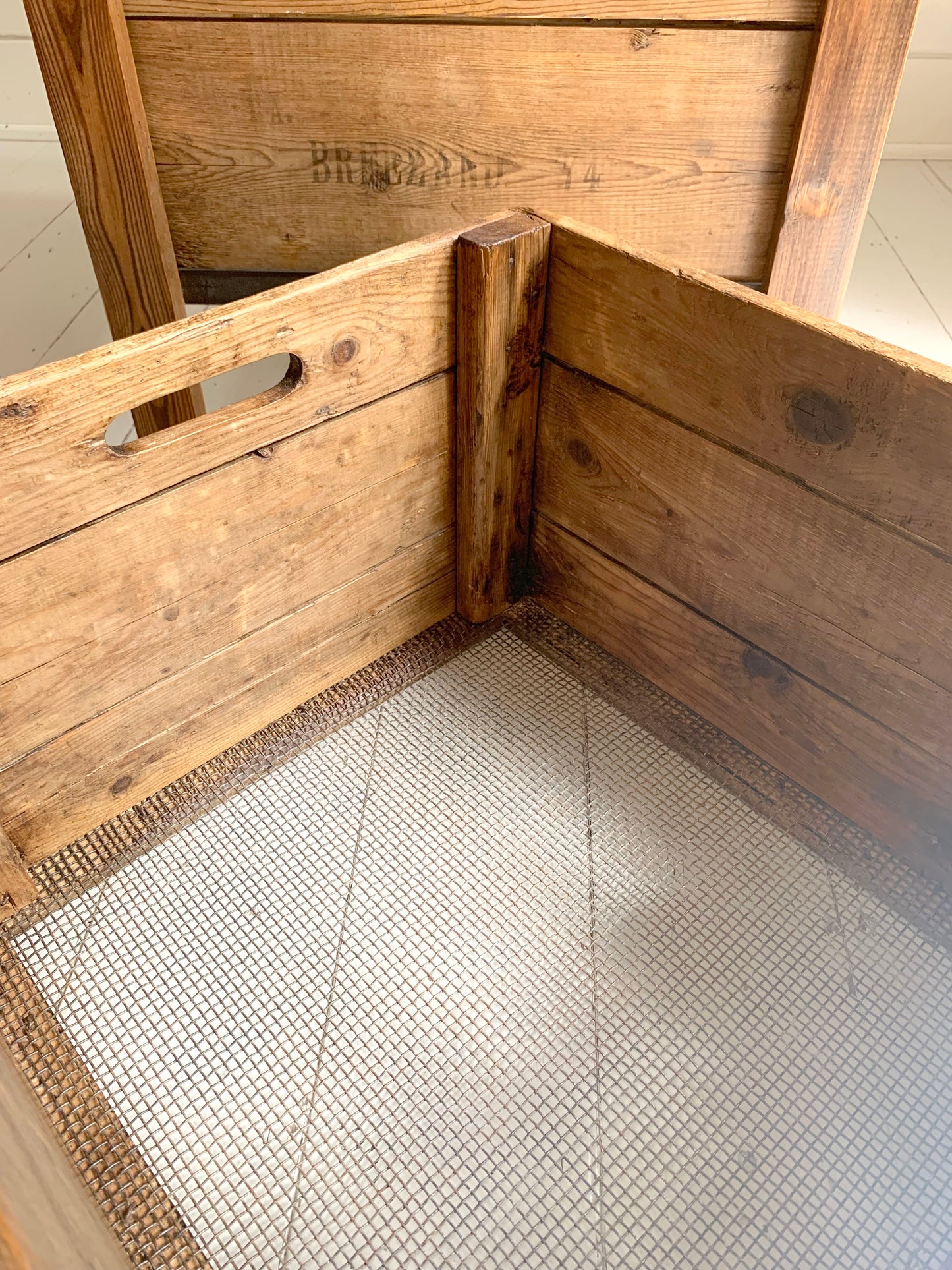 Vintage Handmade Industrial Two Drawer Wooden Storage Unit w/ Reclaimed Crates