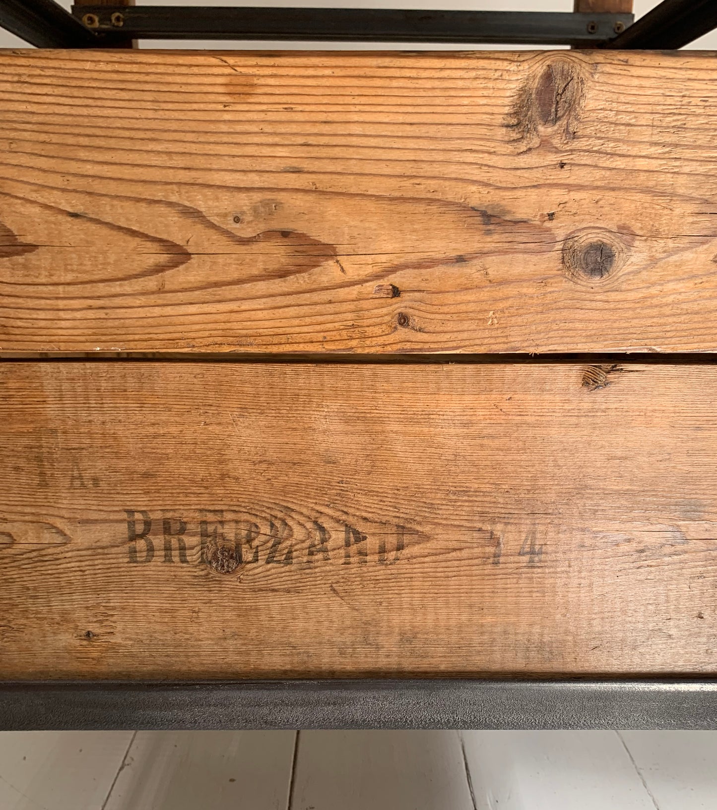 Vintage Handmade Industrial Two Drawer Wooden Storage Unit w/ Reclaimed Crates