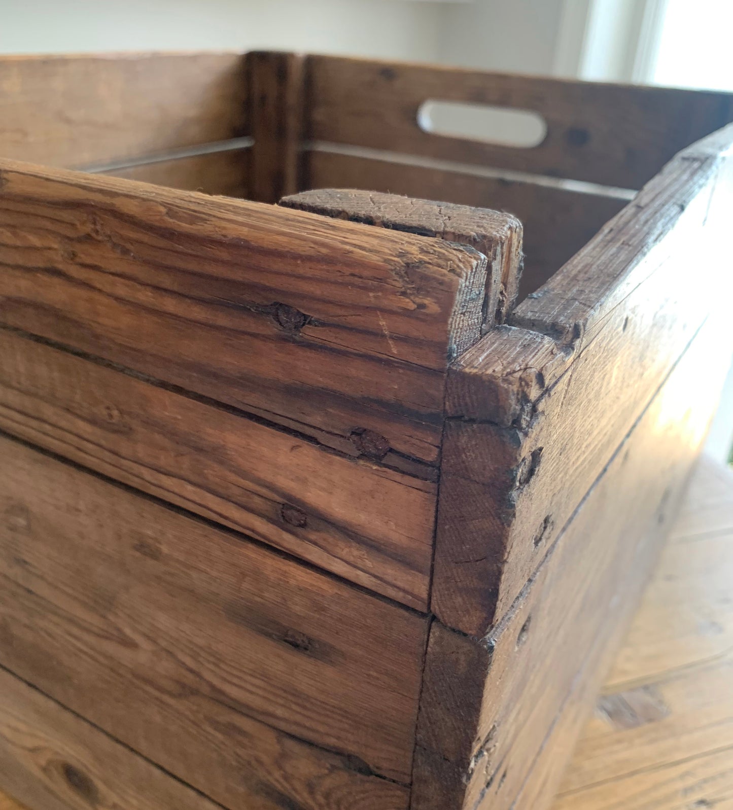Vintage Handmade Industrial Two Drawer Wooden Storage Unit w/ Reclaimed Crates