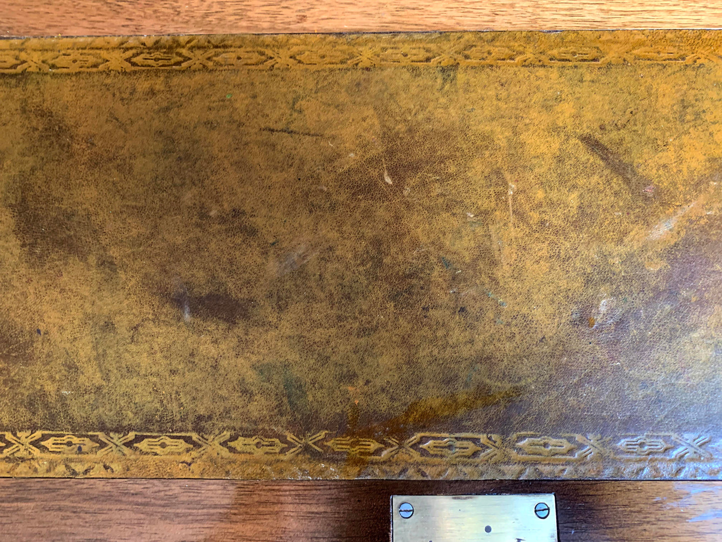 Vintage Walnut Burr Veneer Two Drawer Bureau With Queen Anne Legs & Secret Lid