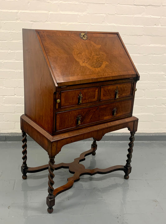 Stunning William & Mary Bureau Secretaire with Barley Twist Legs