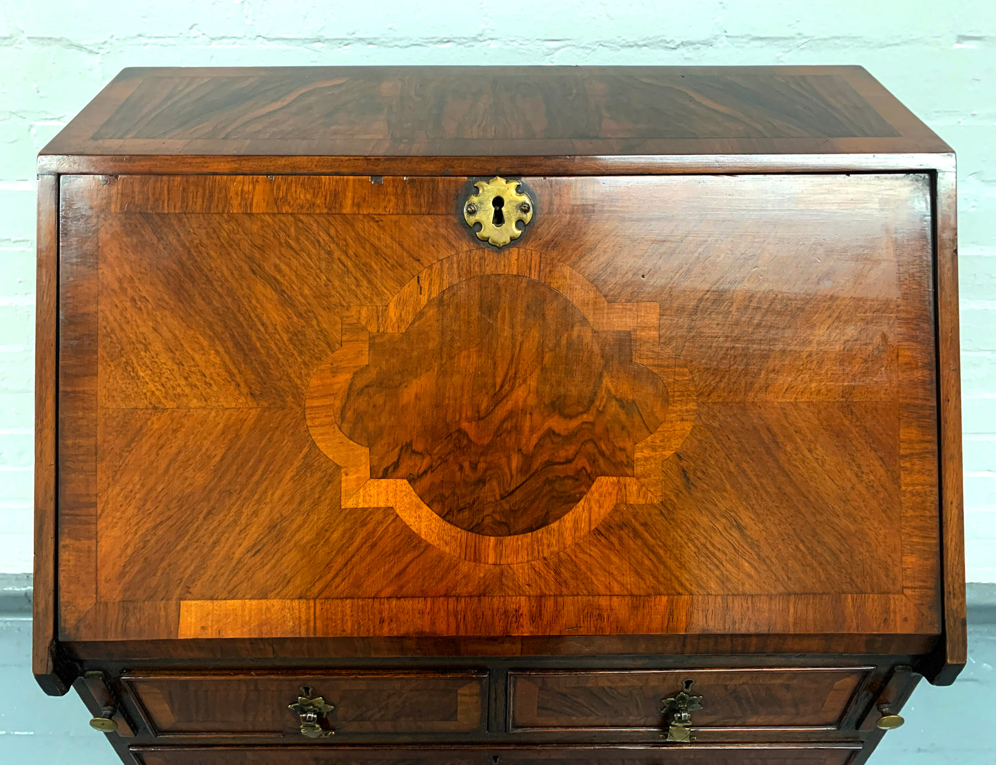 Stunning William & Mary Bureau Secretaire with Barley Twist Legs