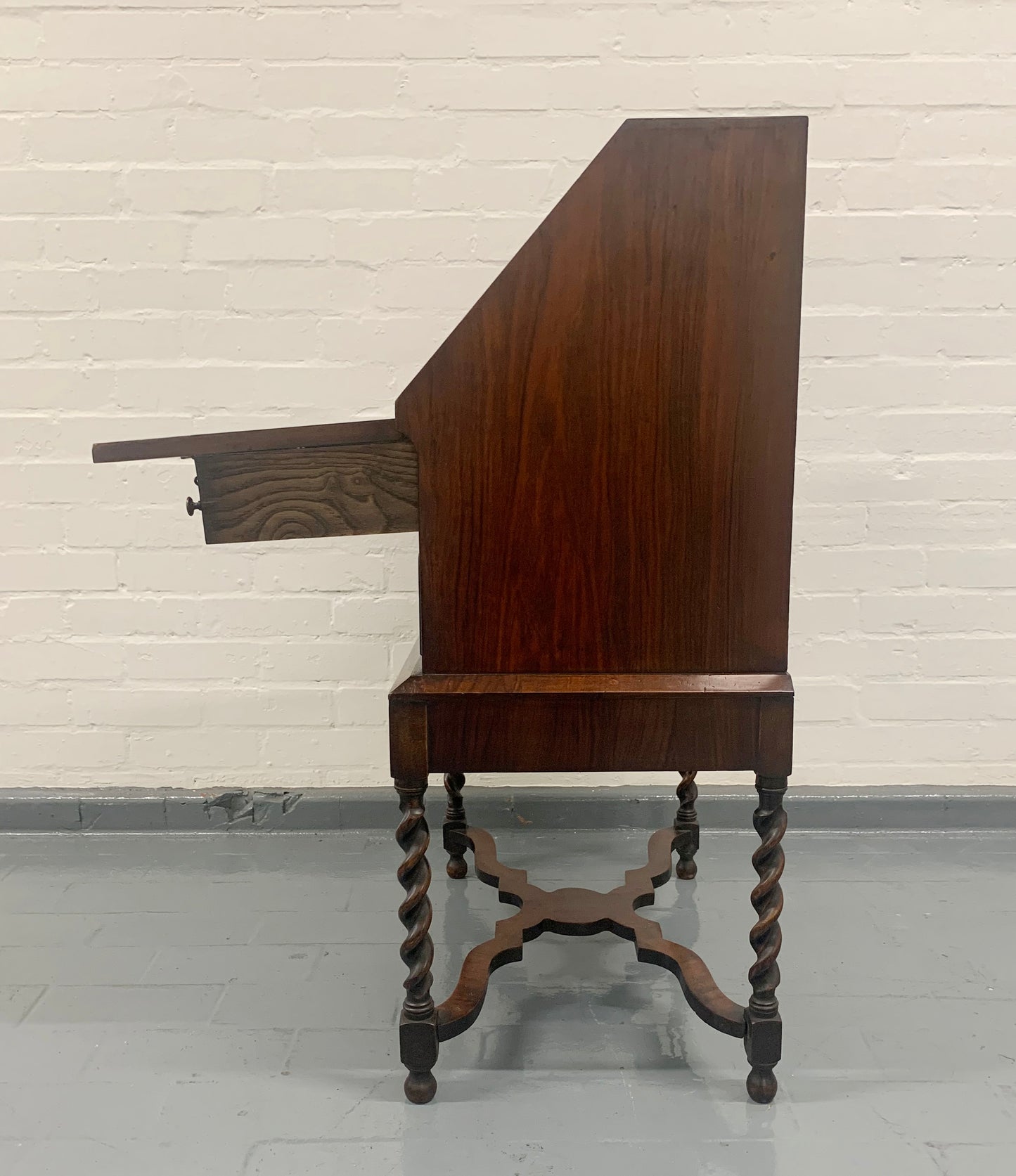 Stunning William & Mary Bureau Secretaire with Barley Twist Legs