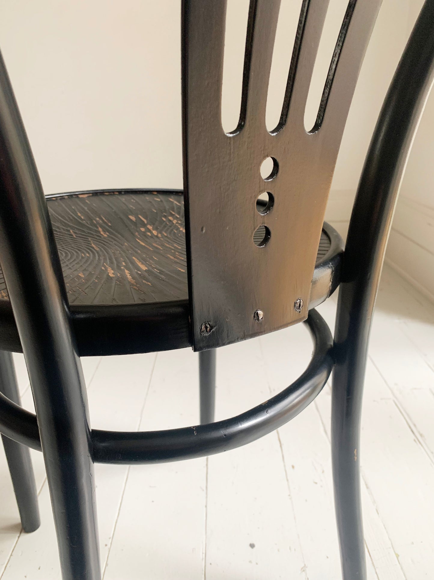 2 x Black Bentwood 1960s ZPM Radomsko Cafe / Dining Chairs - Thonet Style