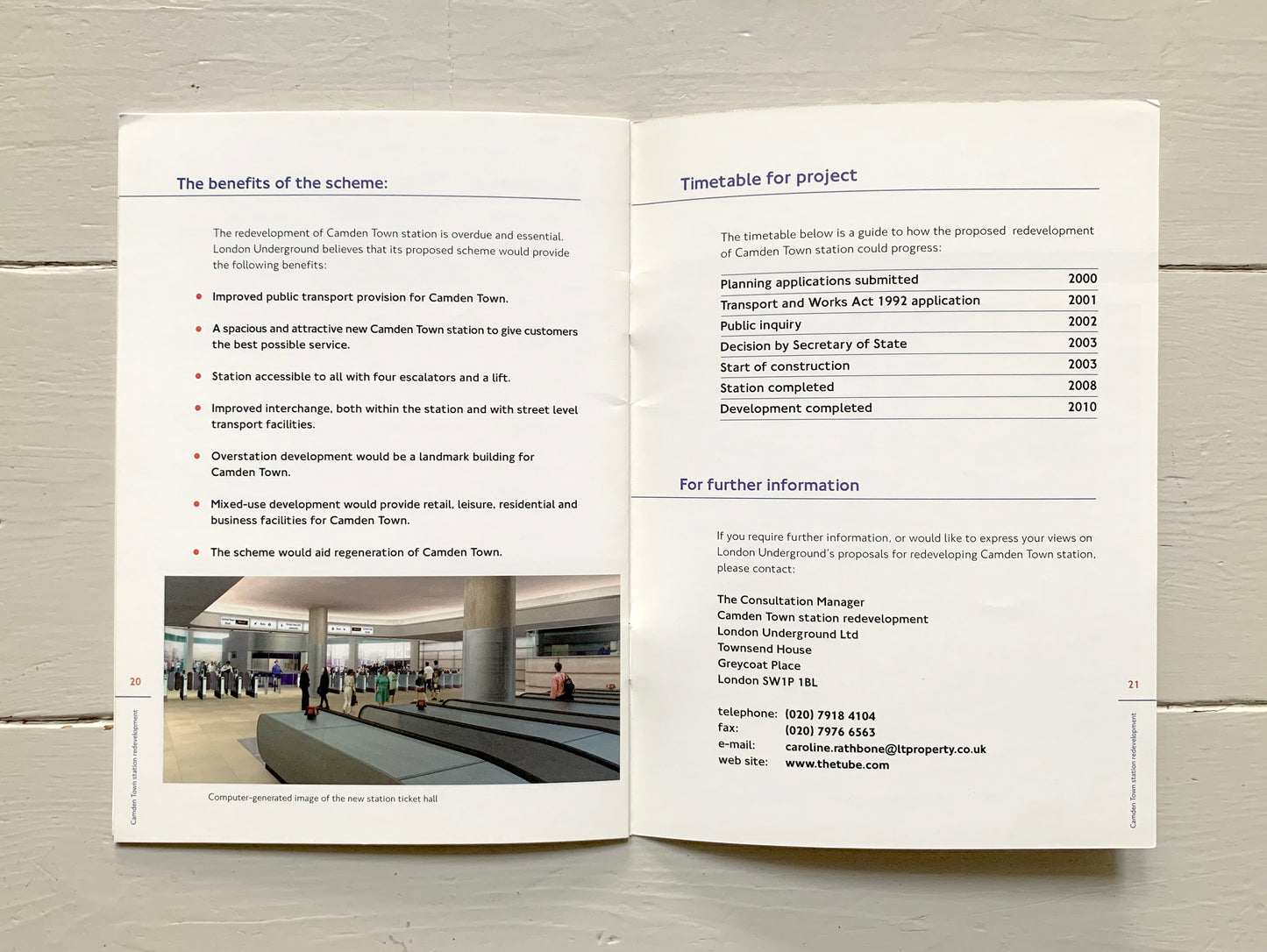 Camden Town Station Development Brochure From Dec' 2000 / London Underground