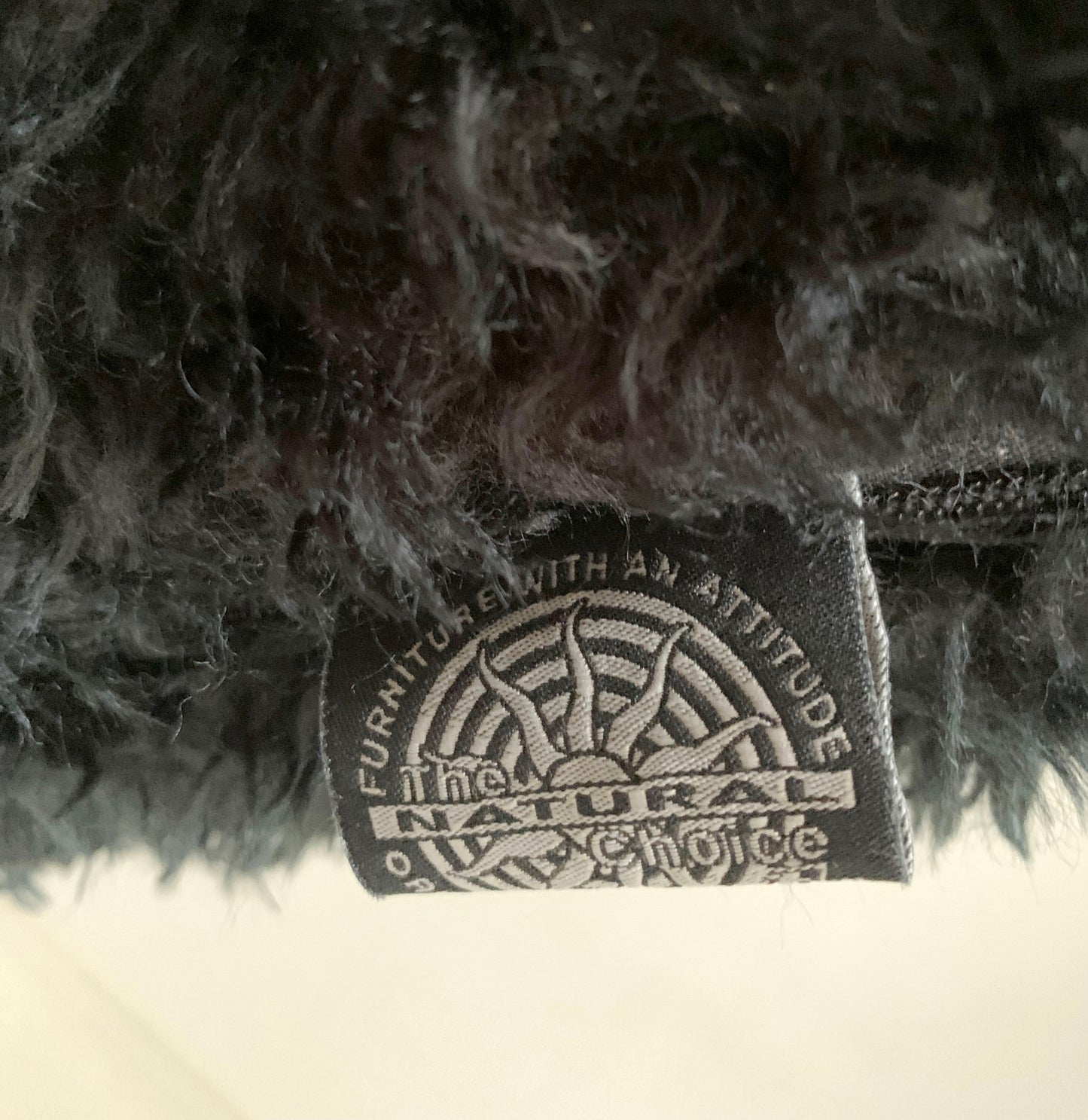 Vintage Danish lounge chair by The Natural Choice, 1970s, Black Vinyl & Faux Fur