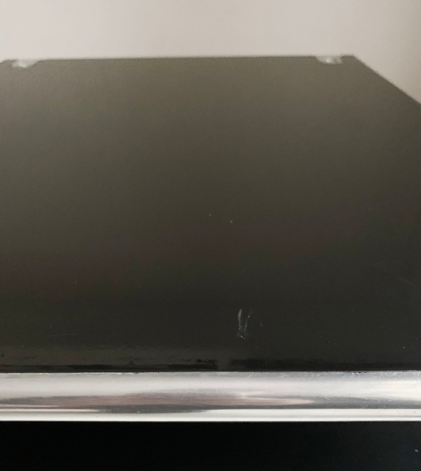 1980's Habitat 3 Tier Black Steel & Aluminium Table / Media - Coffee Table / Turntable Stand