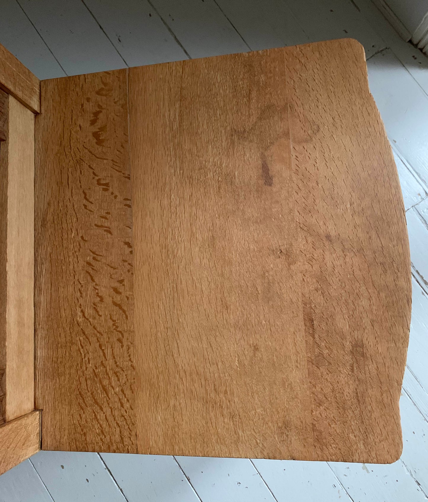 Pair of Vintage Solid English Oak Hall Chairs - Art Deco Church Altar Chairs