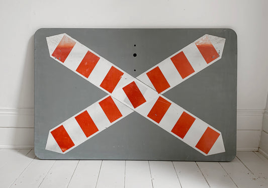 Rare Vintage Large SNCF / French / Railway - Road Crossing Sign / Heavy Steel