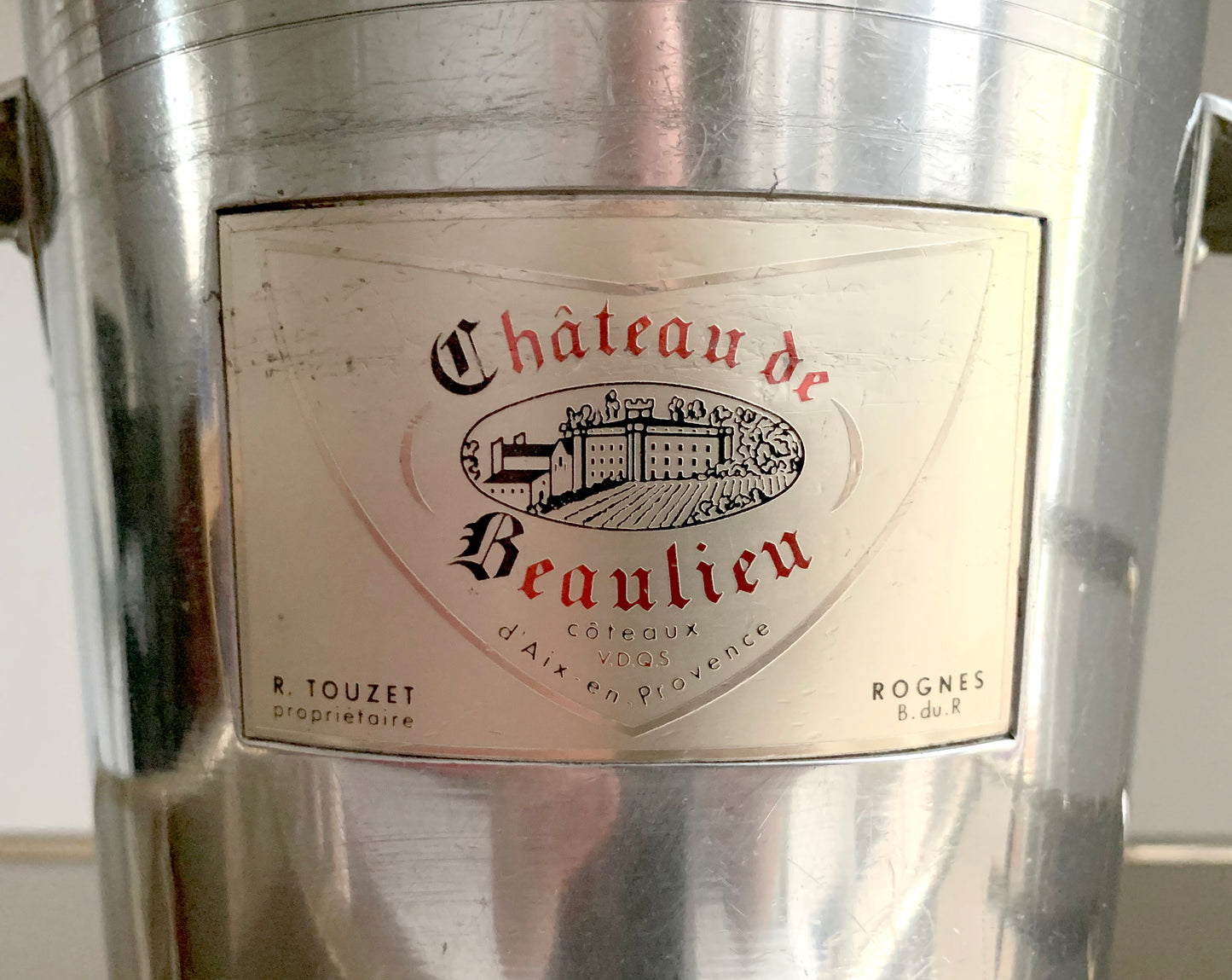 Vintage 'Chateau De Beaulieu' Champagne Aluminium Ice Bucket