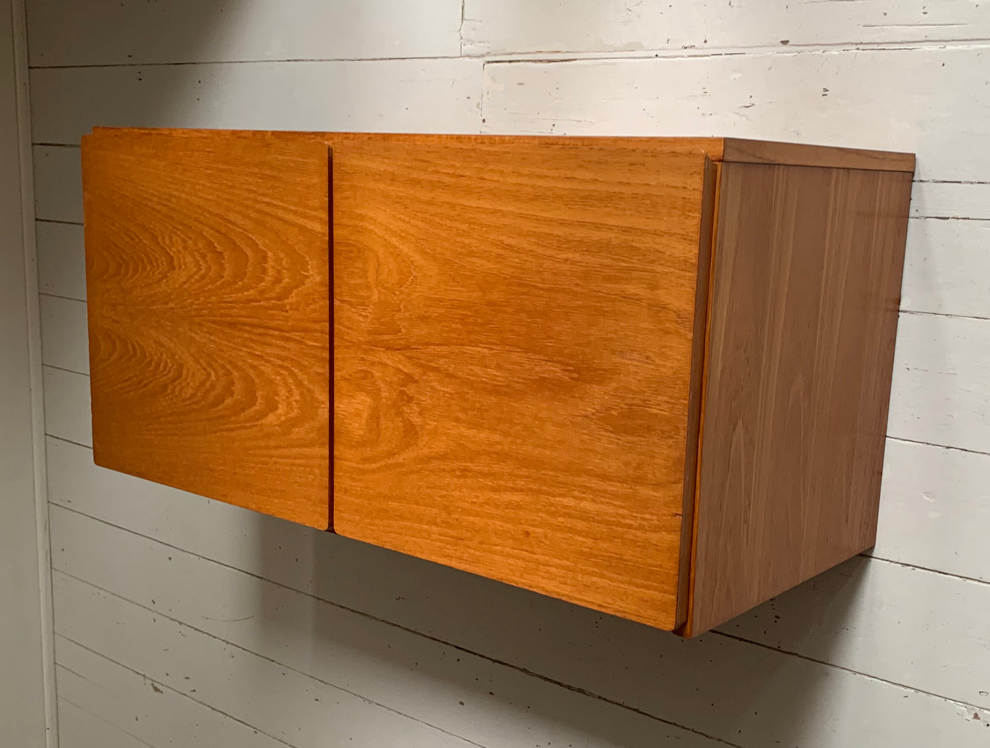 Mid Century Teak Beaver & Tapley 33 Wall Mounted Two-Door Cabinet