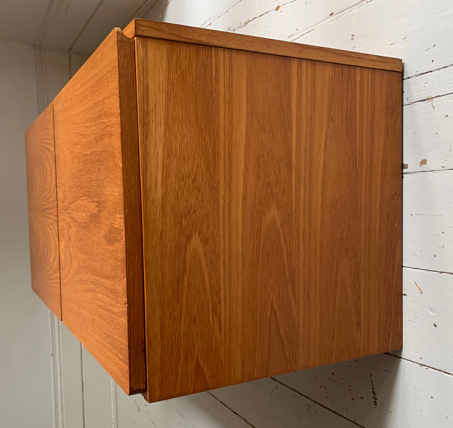 Mid Century Teak Beaver & Tapley 33 Wall Mounted Two-Door Cabinet