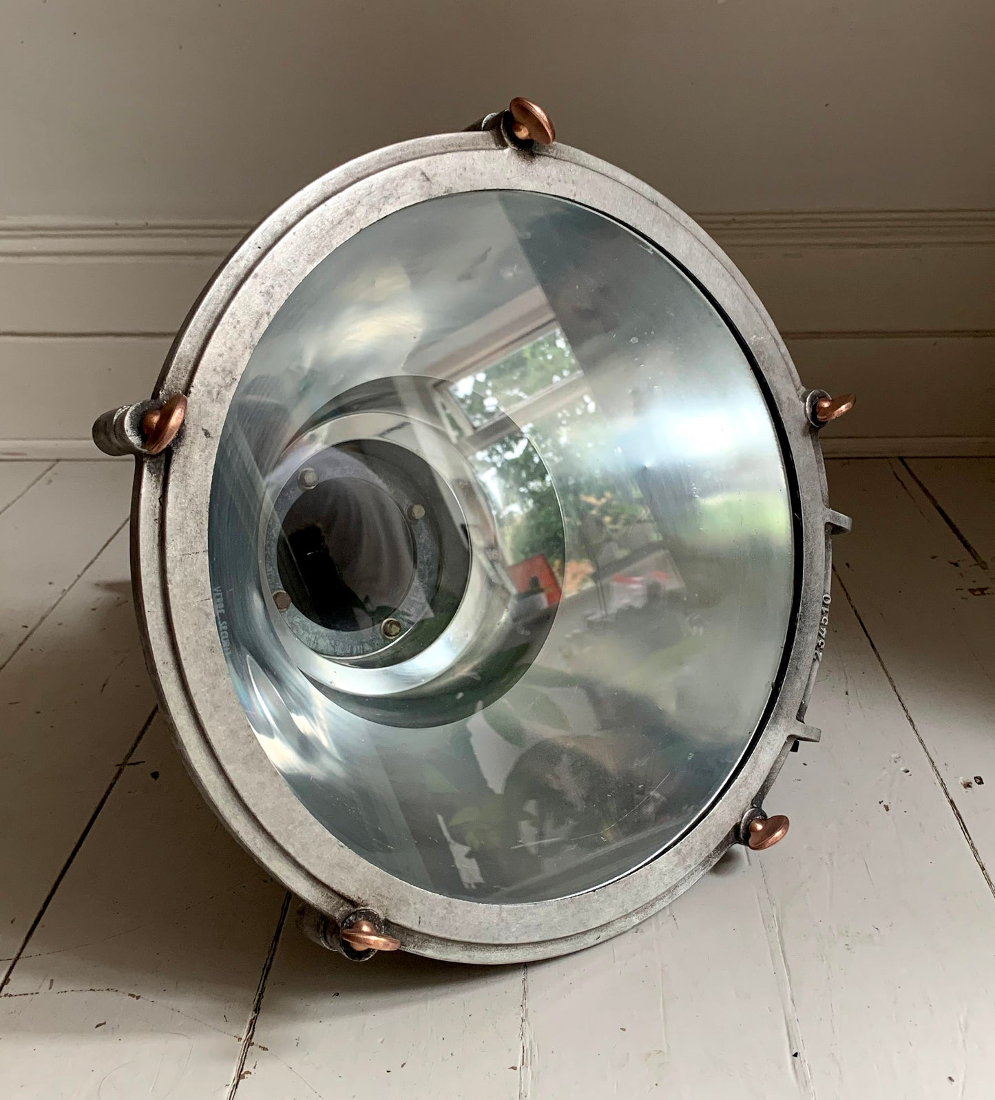 Vintage Industrial Belgian Pendant Light by DAB, Copper Butterfly Bolts