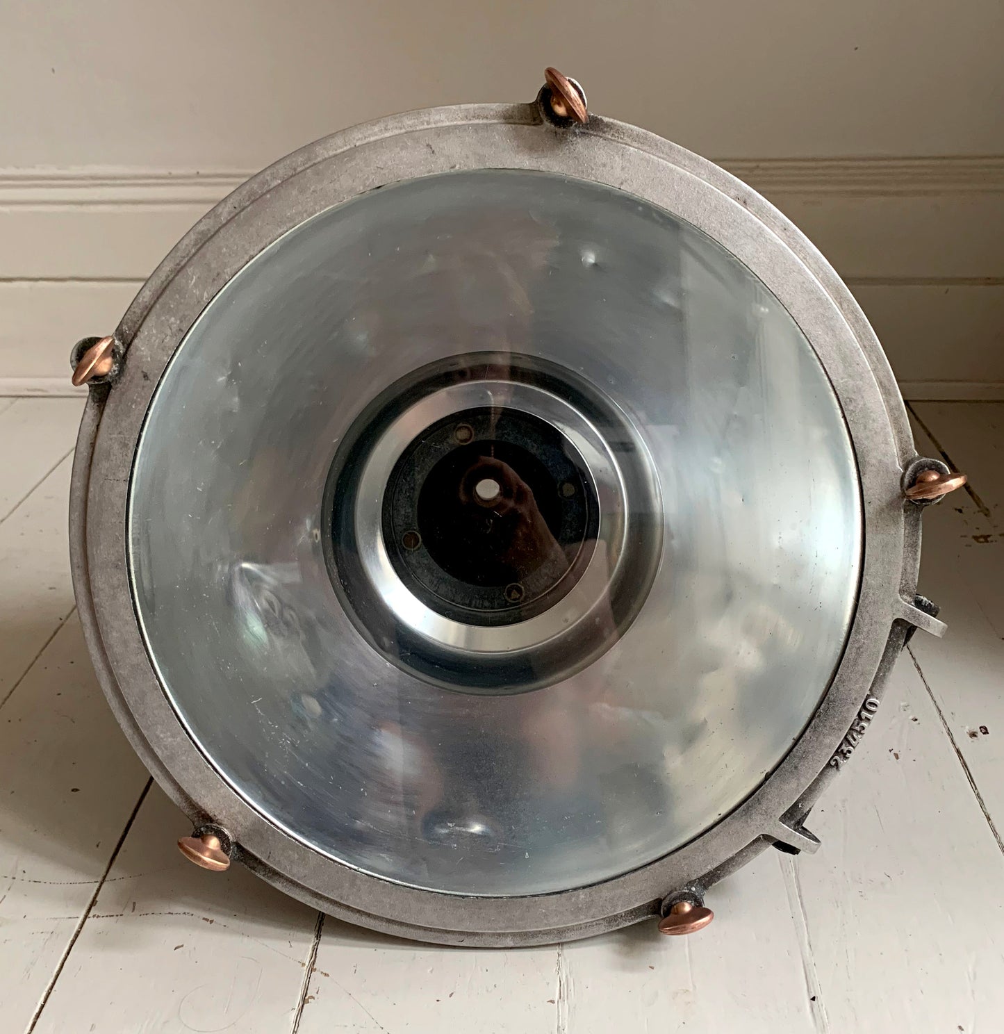 Vintage Industrial Belgian Pendant Light by DAB, Copper Butterfly Bolts