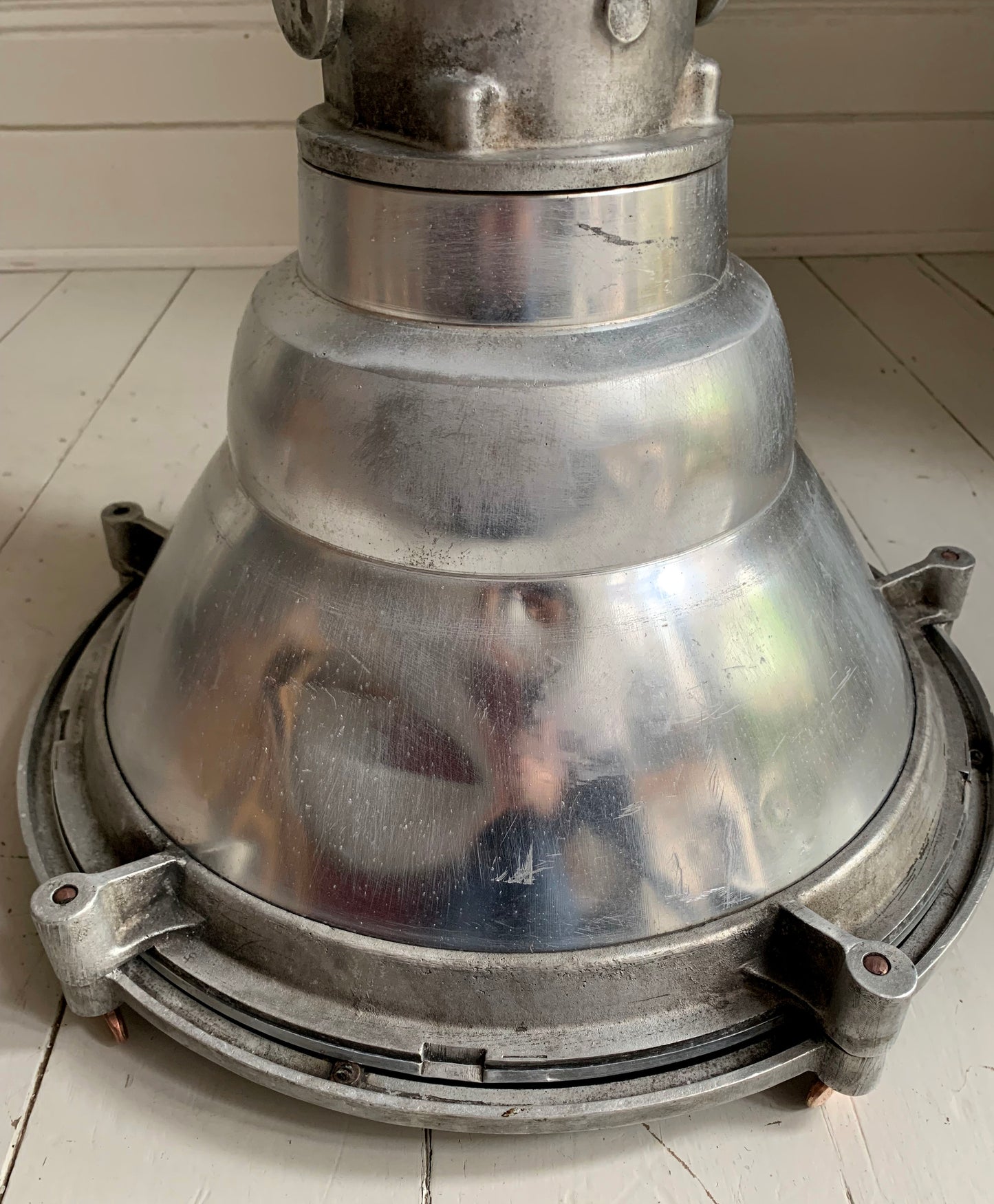 Vintage Industrial Belgian Pendant Light by DAB, Copper Butterfly Bolts