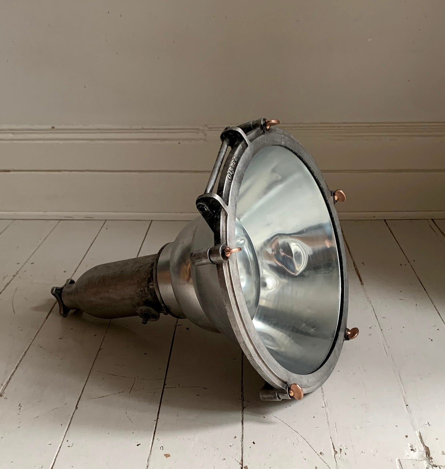 Vintage Industrial Belgian Pendant Light by DAB, Copper Butterfly Bolts