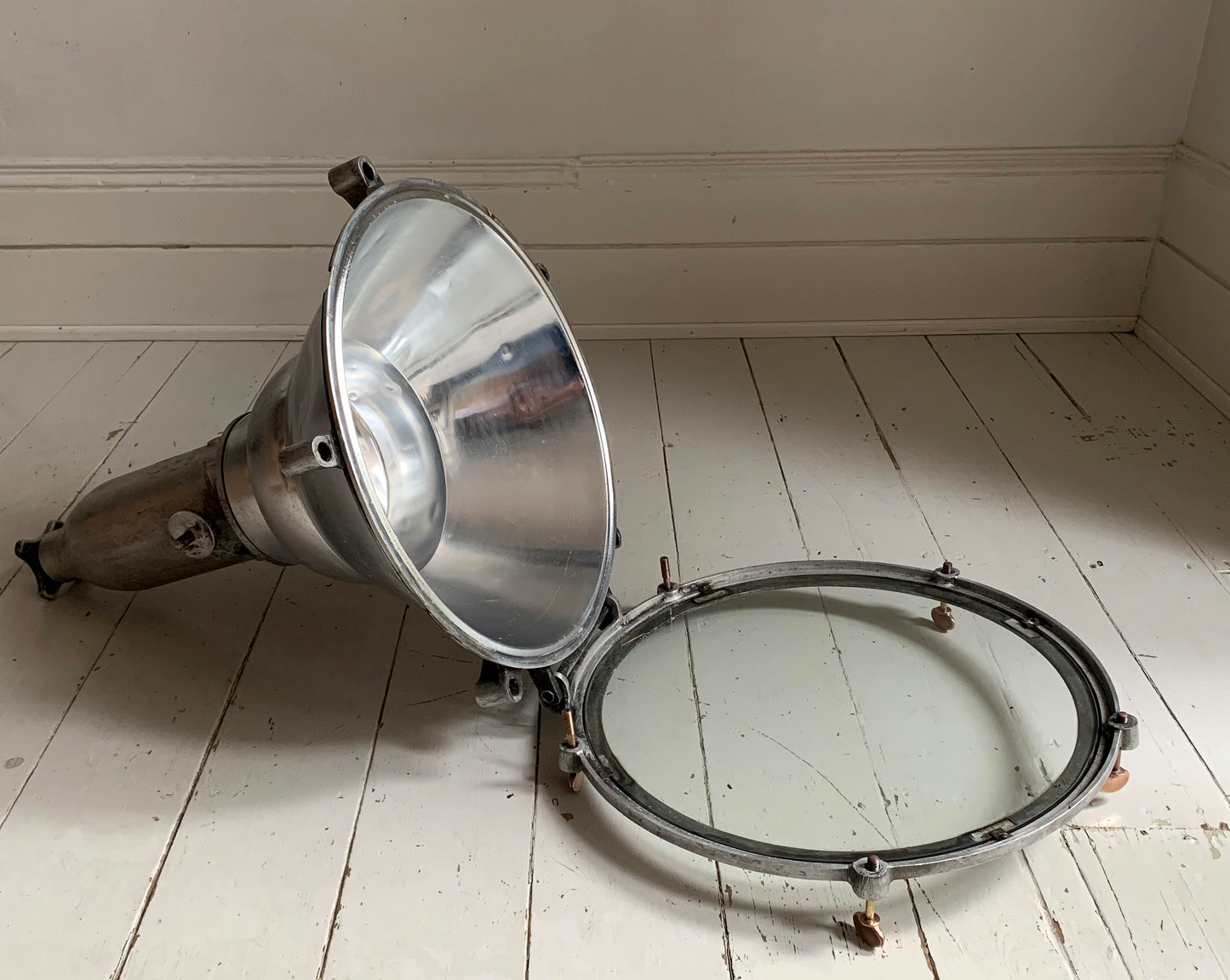 Vintage Industrial Belgian Pendant Light by DAB, Copper Butterfly Bolts