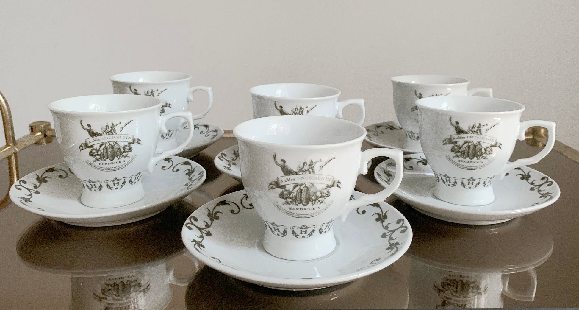 Gin-co large cup with saucer set 6 pieces